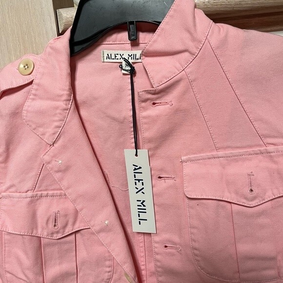 Alex Mill Officer Cotton Jacket in Pink M NWT - Picture 5 of 11